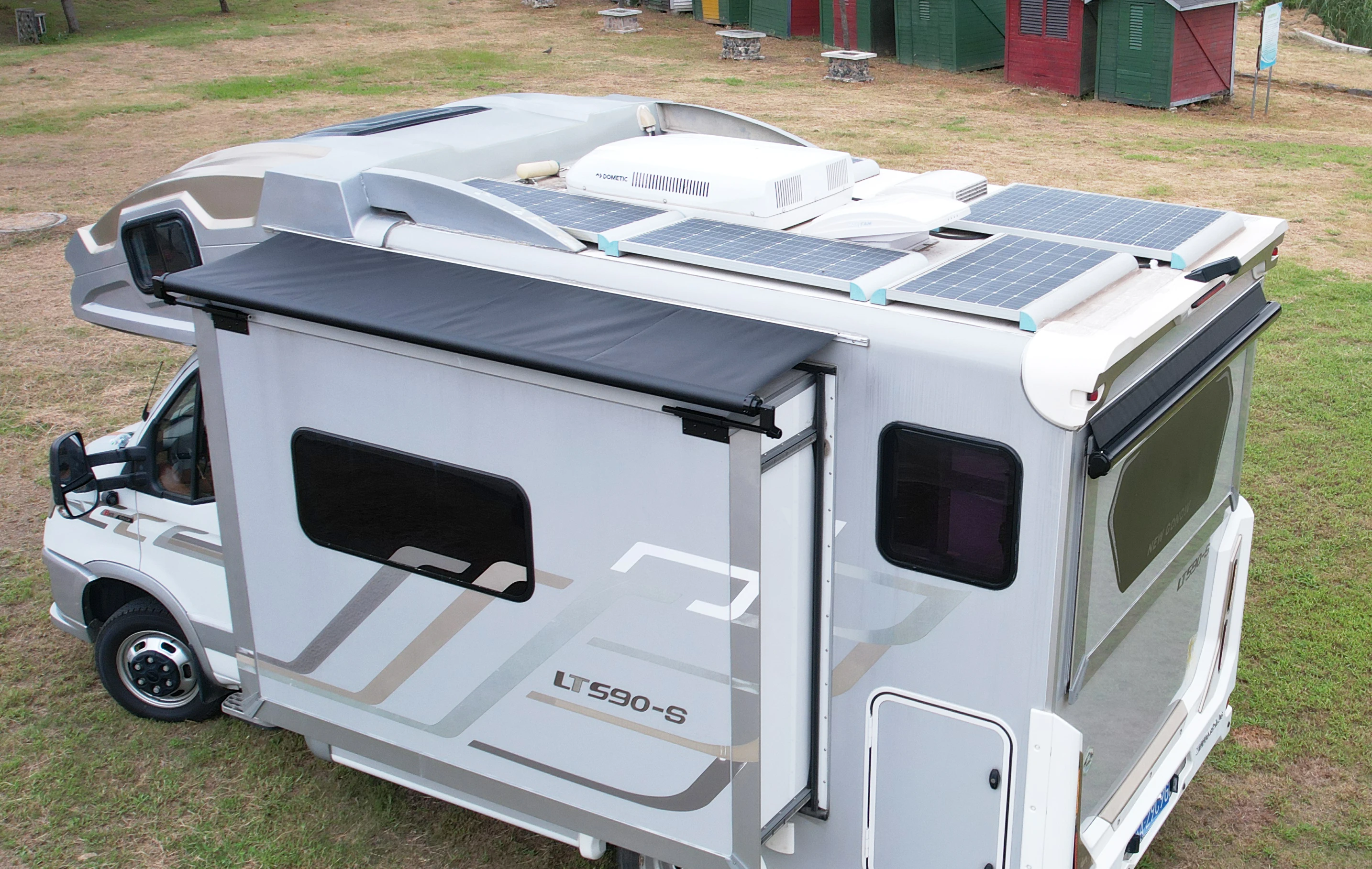 Black Modular Slide Topper RV Awning Slide Out Awning Kit Protection for Travel Trailers and Motorhomes,Custom Size