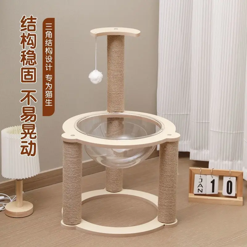 

Suitable forCat climbing frame nest Space capsule tree integrated Solid wood Tongtian pillar shelf Sisal toys