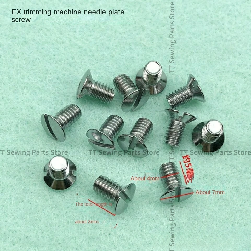 10PCS 8mm Needle Plate Screw 10mm Teeth Feed Dog Screws Presser Foot Screw for Jack Ex 798 C4 E4 Overlock Sewing Machine