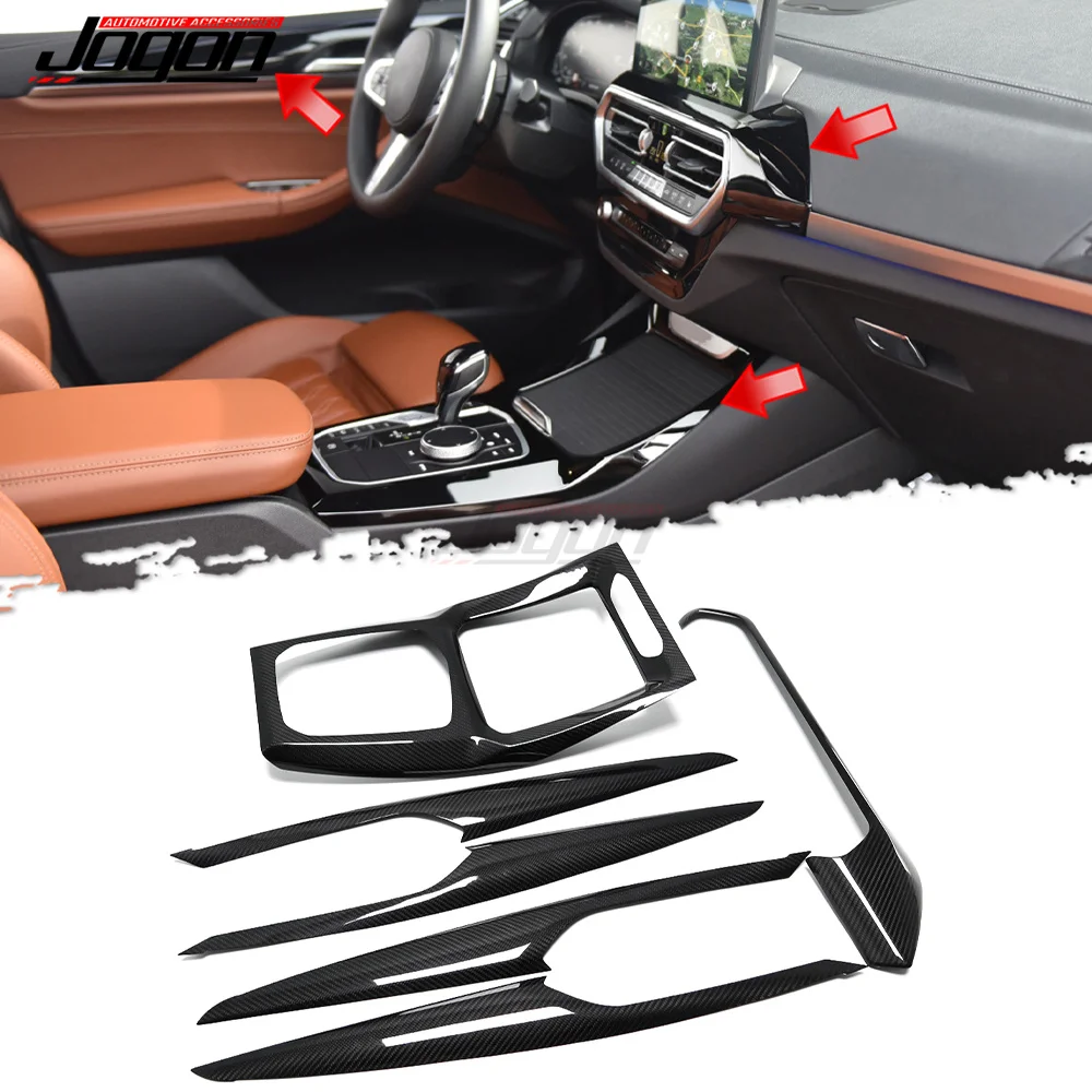 For BMW X3 G01 2022 2023 Real Carbon Fiber Car Styling Central Console Gear Shift Cover Panel Trim Interior Accessories LHD