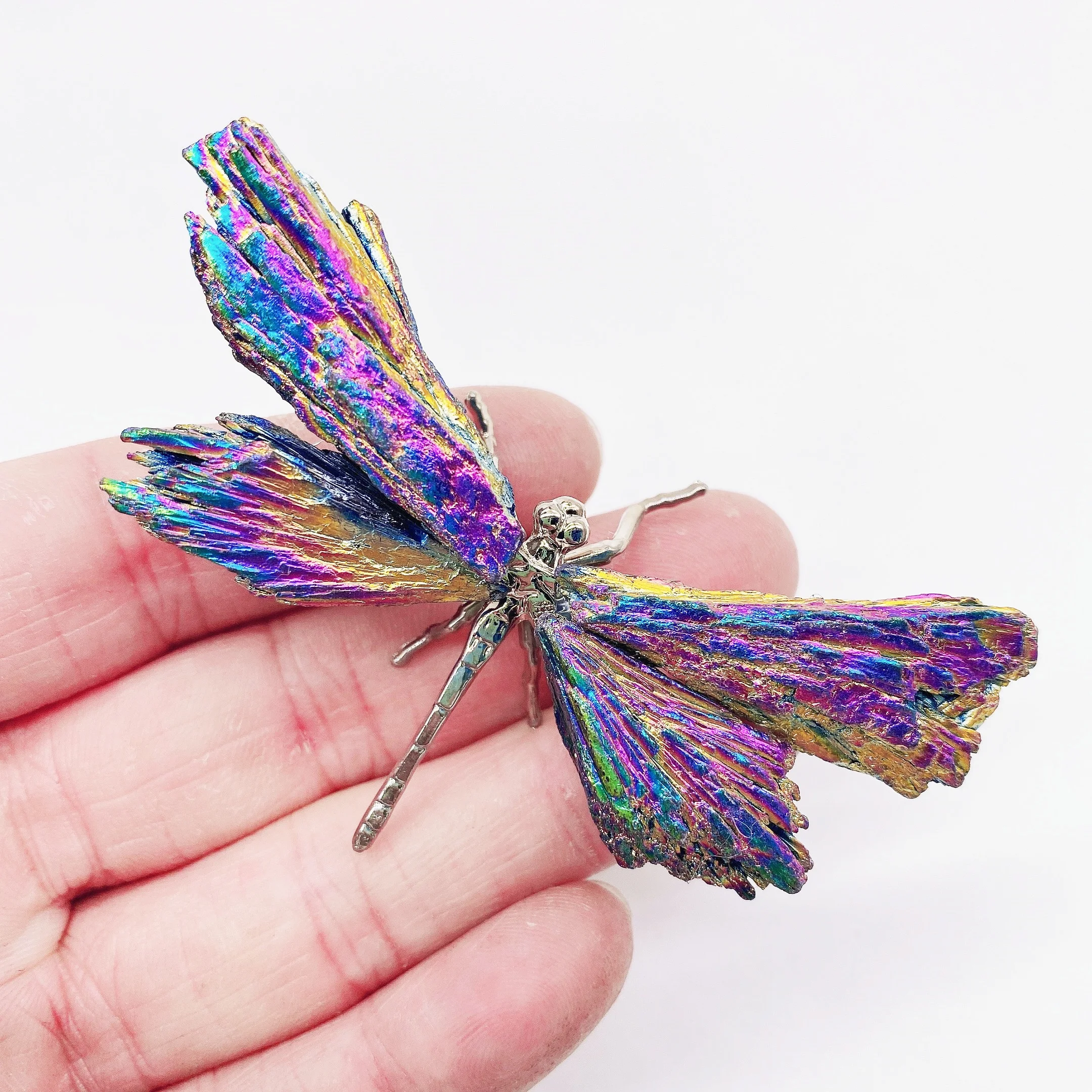 1pc Natural Colored ore Energy Reiki stone dragonfly carving decoration Crystal Quartz Healing High Quality Gemstone For Gift