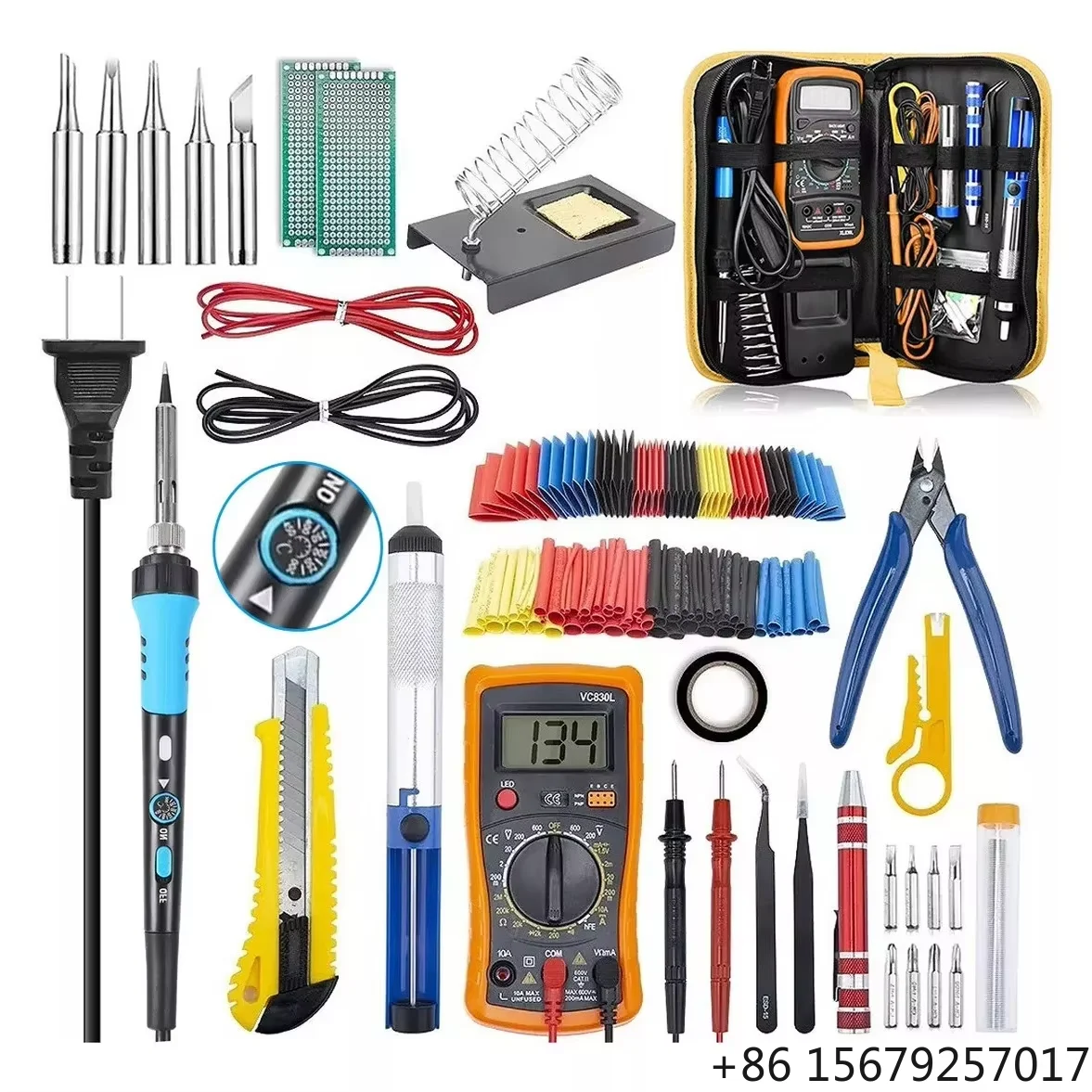 60W 110V 220V  Ceramic Heater Soldering Tool 200 to 450 Soldering  Past Welding Circuit Board Hobby Crafts Soldering Iron Kit