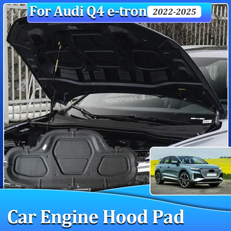 For Audi Q4 e-tron F4 Accessories 2022 2023 2024 2025 Noise Reduction Cotton Sound Absorption Thermal Heat Insulation Auto Pad