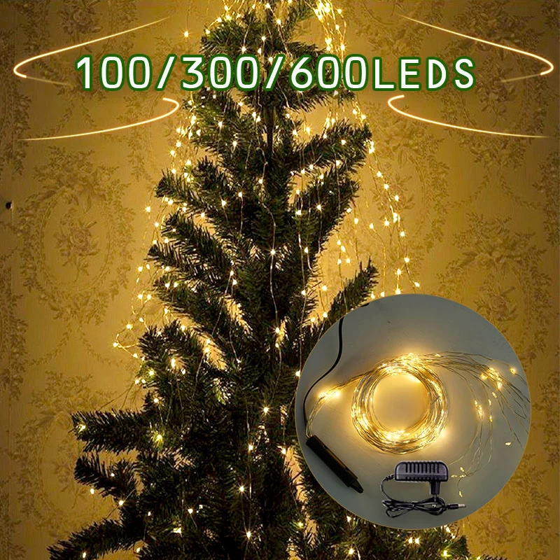 600LED Fairy Lights Garland Christmas Mini LED Decoration For Home Bedroom Waterfall Branch Lights Holiday Party Hallowen Lamp