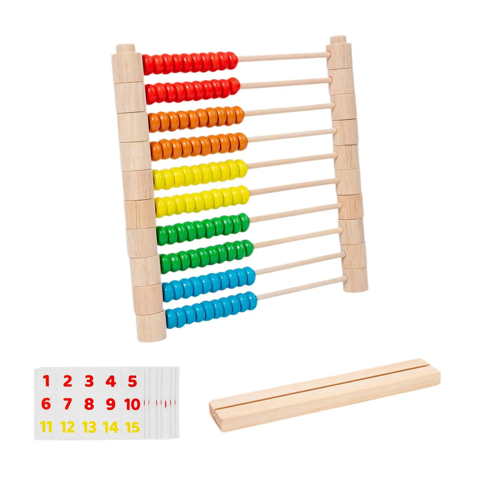 Wooden Abacus for Kids Math Wooden Frame Abacus Developmental Educational Counting Toy Math Toy for 2 3 4 5 6 Years Old Girls