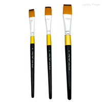 1/3 PCS Flat Paint Brushes for Acrylic Watercolor Oil Rock Face Body Art Canvas