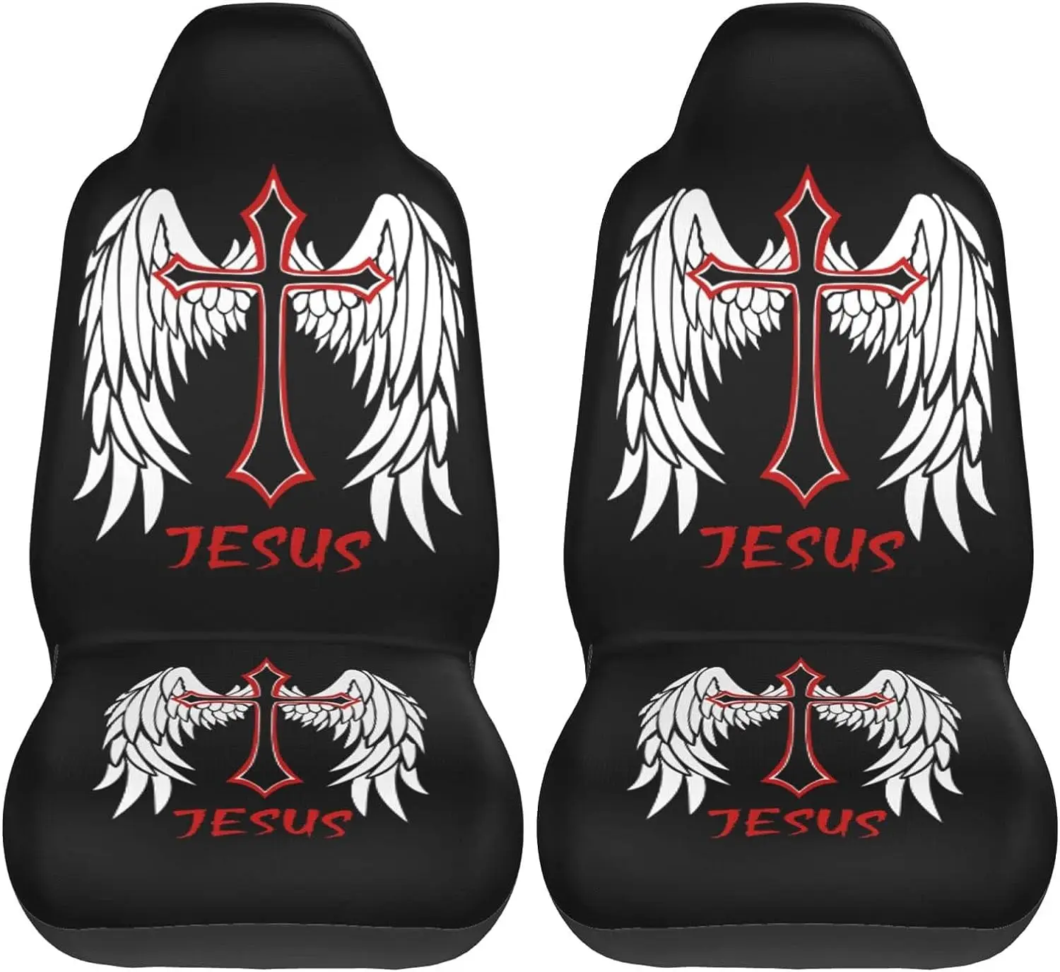 Religious Christian Faith Jesus Car Seat Cover for Men Women Front Seats Protectors Universal Fit Most Cars Suvs and Trucks 2 Pc