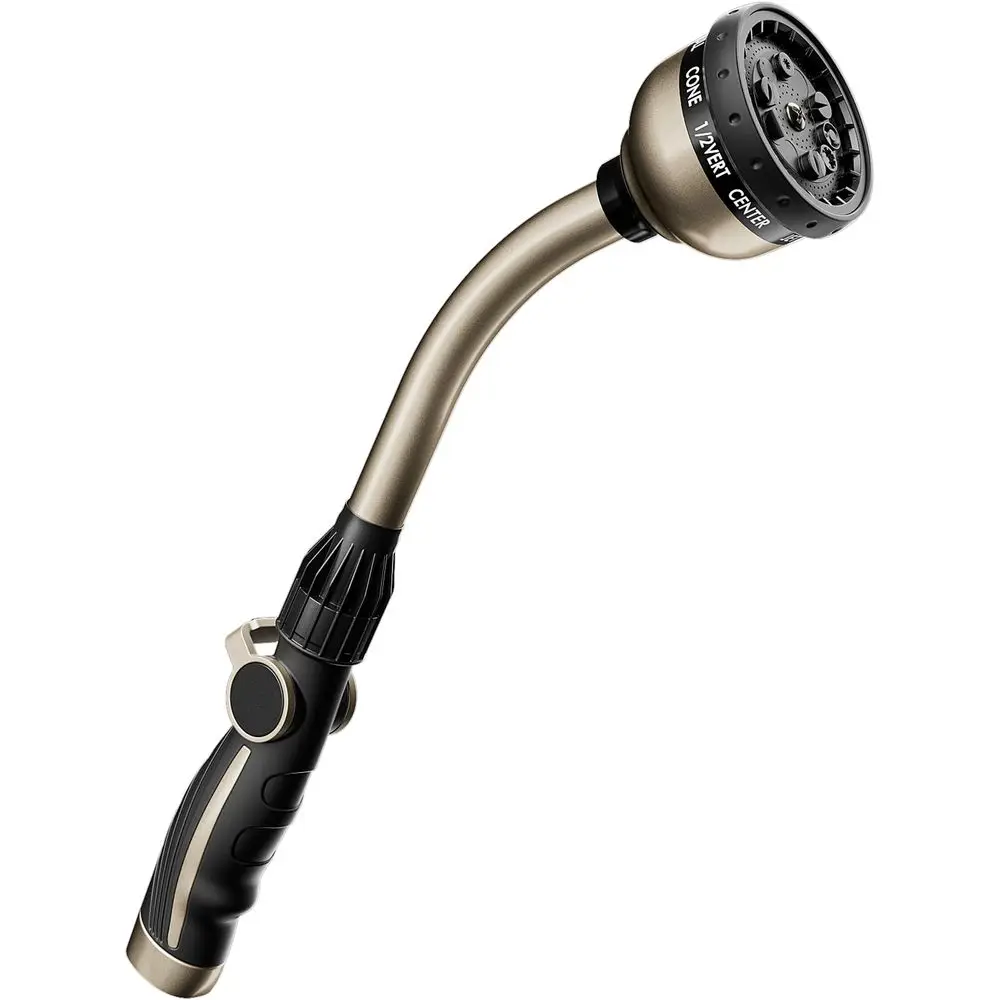 

Усиленная металлическая насадка-распылитель для садового шланга с 10 режимами распыления, длиной 15 дюймов, с регулировкой потока одной рукой