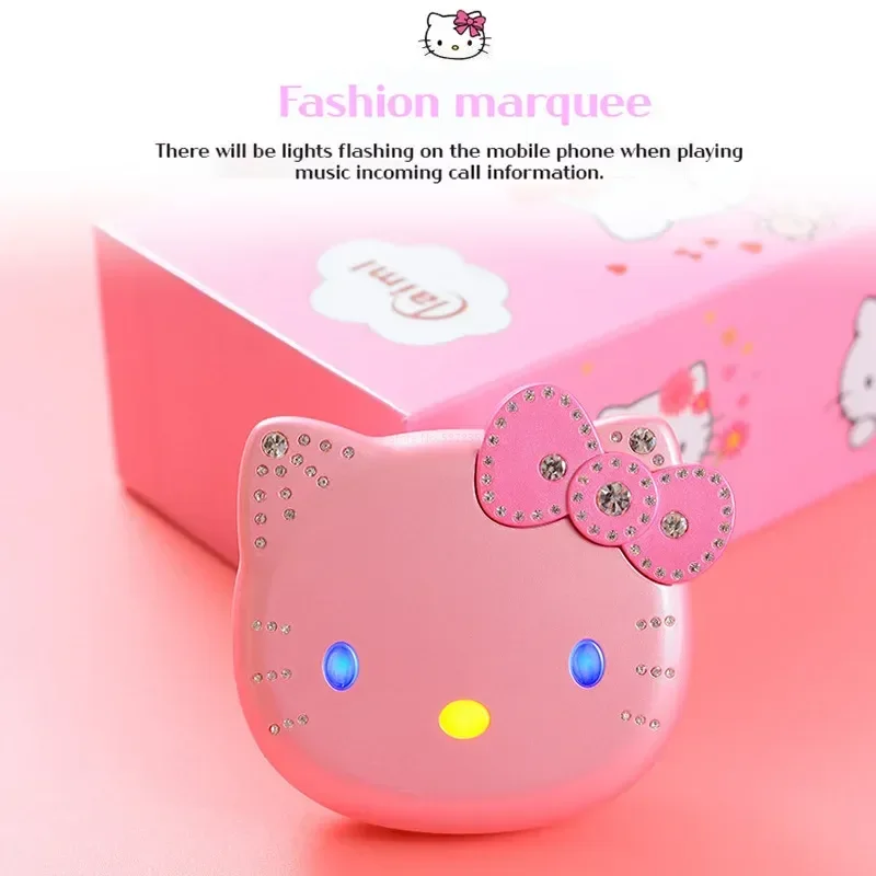 Kawaii Sanrio K688 Hello Kitty Cute Mini 72 (H) Standby Mobile Phone With Flip No Lock Children Dual Card Mobile Phone Toy Gift