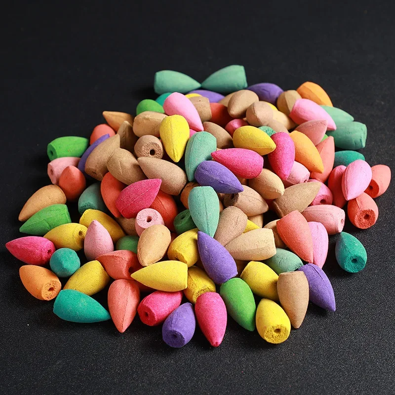 Mixed Flavor Backflow Incense Cones Pack Natural Floral Lavender Sandalwood Aloes & More for Aromatherapy and Relaxation