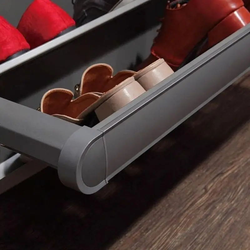 Wardrobe Pull-out Shoe Rack Damping Telescopic Push-pull Shoe Basket Cloakroom Storage