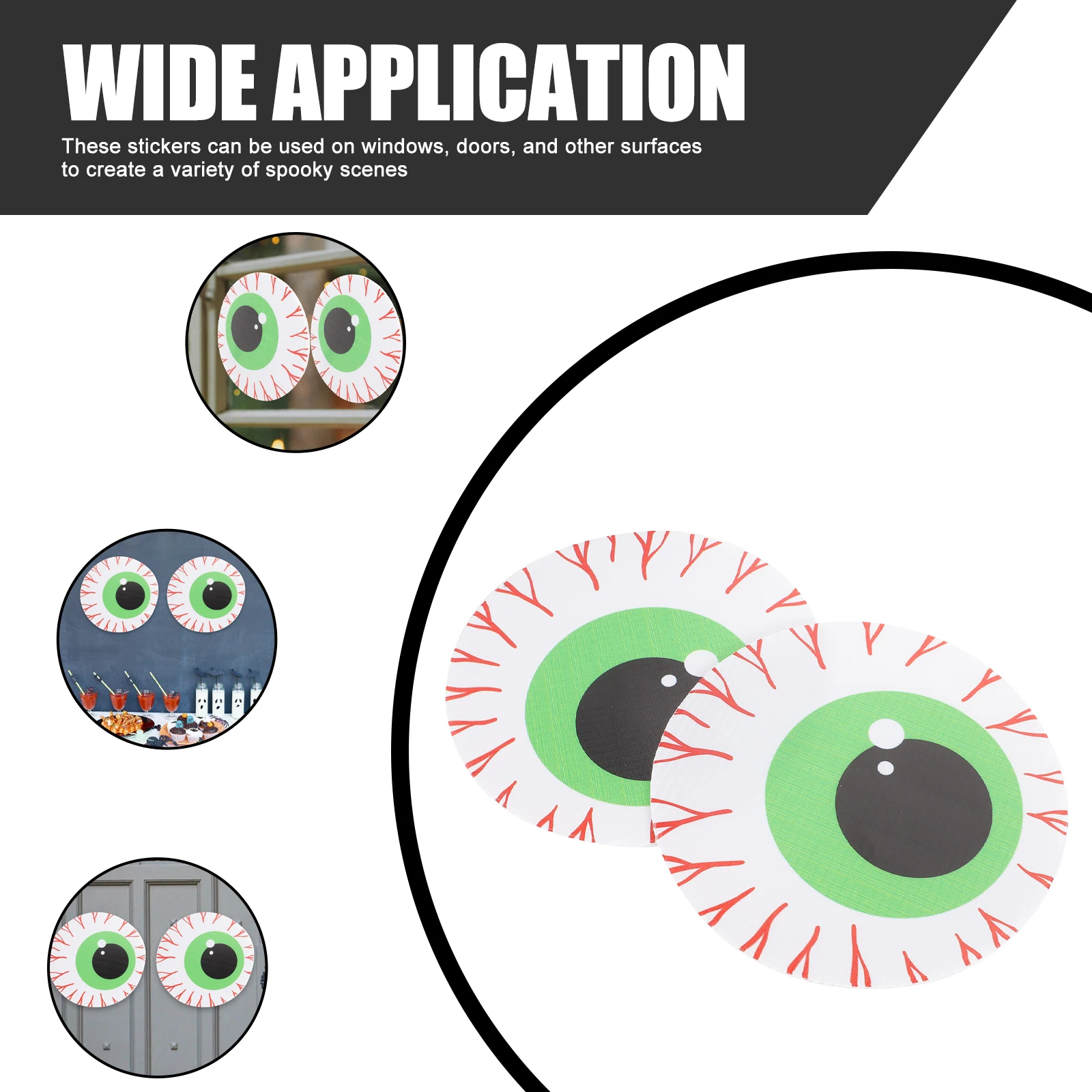 

2 Pcs Stickers Horror Eye Decoration Eyeballs Window Halloween Decorative Indoor Decorations for Home Office Decals