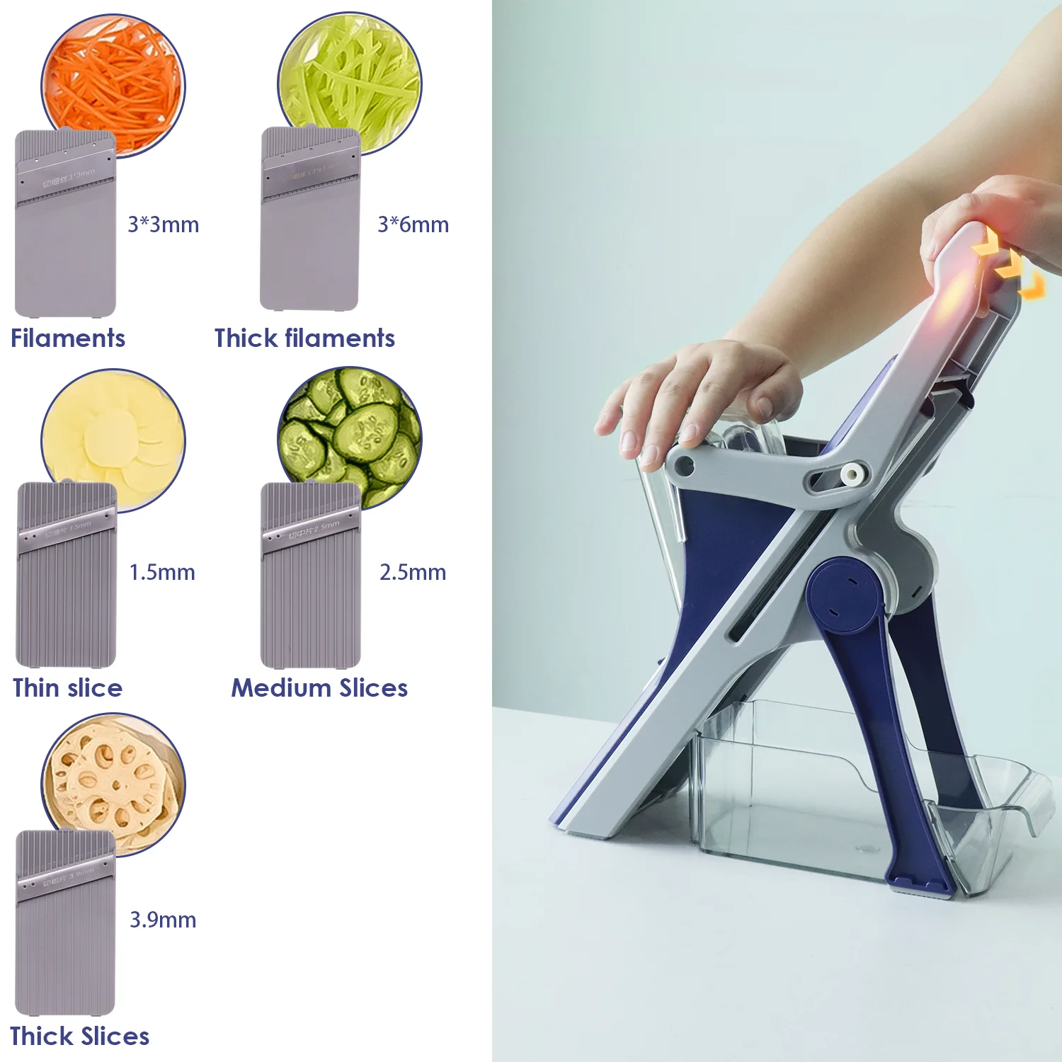 Kitchen Vegetable Cutter Manual Vegetable Slicer Multifunctional Fruit Slicer Chopper Grater Potato Radish Kitchen ToolAccessory