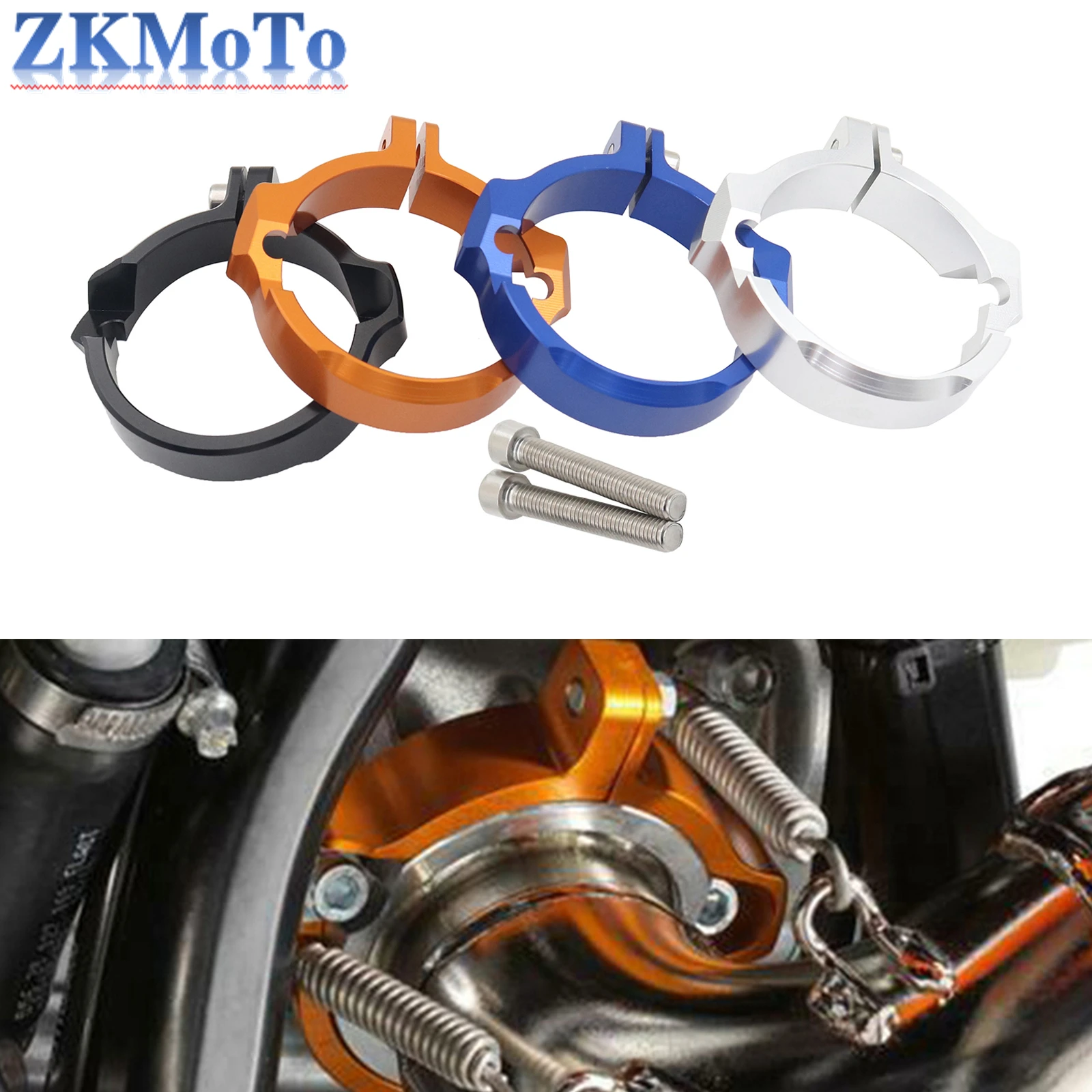 Motorcycle Exhaust Tip Muffler Pipe Clamp Flanges Protector Cover For KTM 250 300 EXC XC XCW XC-W Six Days XC-W TPI 2017 - 2024