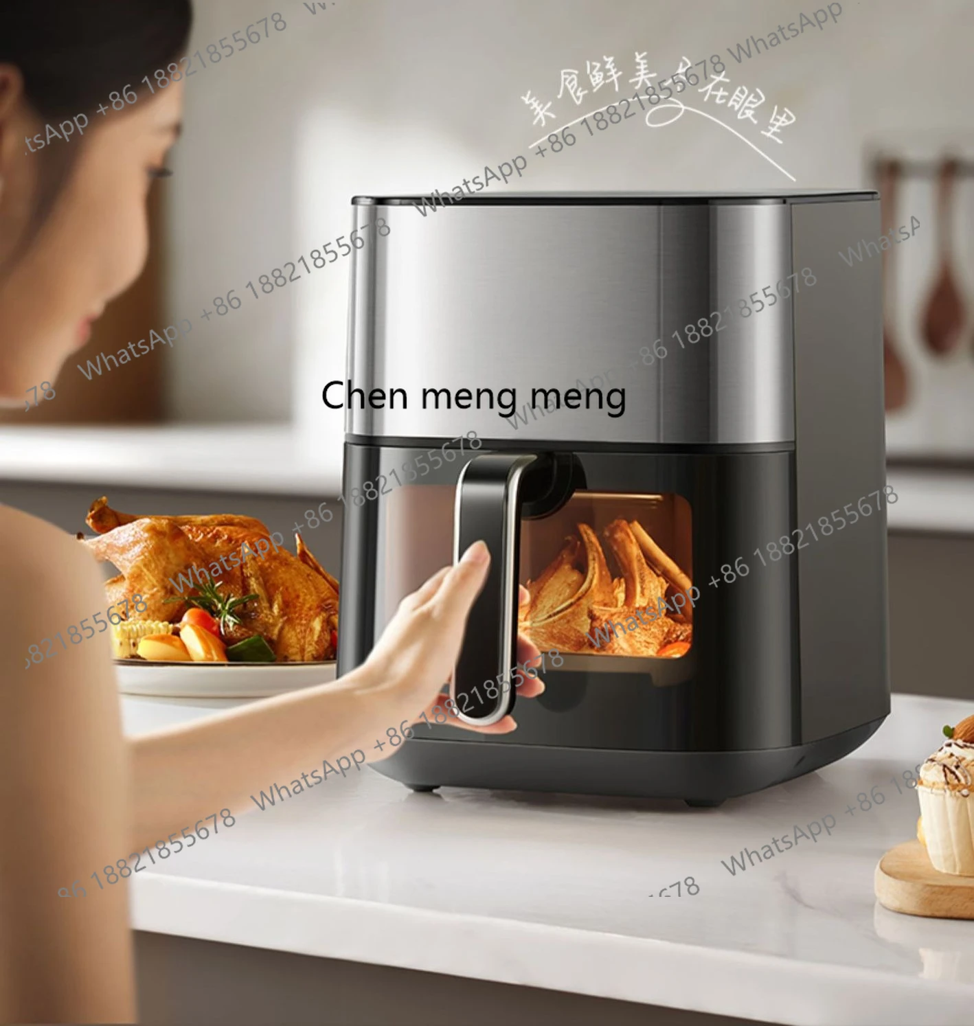

Air fryer household 6.3L far infrared no-turn-over visual multi-function smart electric cooker