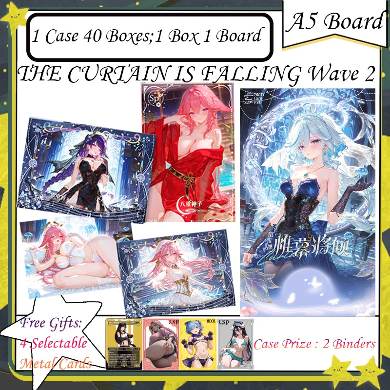 

THE CURTAIN IS FALLING Wave 2 A5 Waifu Boards Goddess Story Collection Card Swimsuit Bikini Booster Box Habbies Gifts