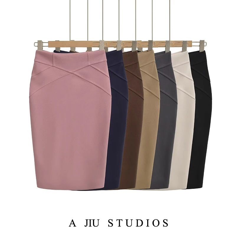 ارتفاع الخصر Bodycon تنورة المرأة Faionable تخفيف Sle مبطن الربط تنورة البوليستر النايلون سستة با افتتاح