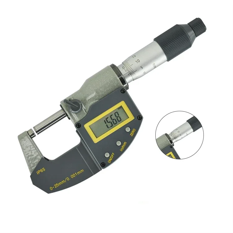 Micrometer IP 65 Screw Gauge Digital Micrometer With USB Data Cable With Stainless Steel Spindle 0-25mm 0.001mm