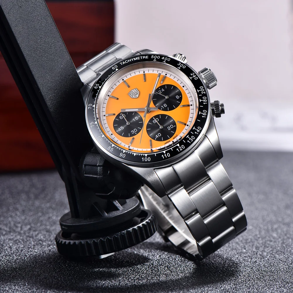 Reloj RollsTimi para hombre 2024 nuevo Japón VK63 Movt reloj de pulsera de cuarzo de lujo reloj cronógrafo de zafiro para hombres de acero inoxidable