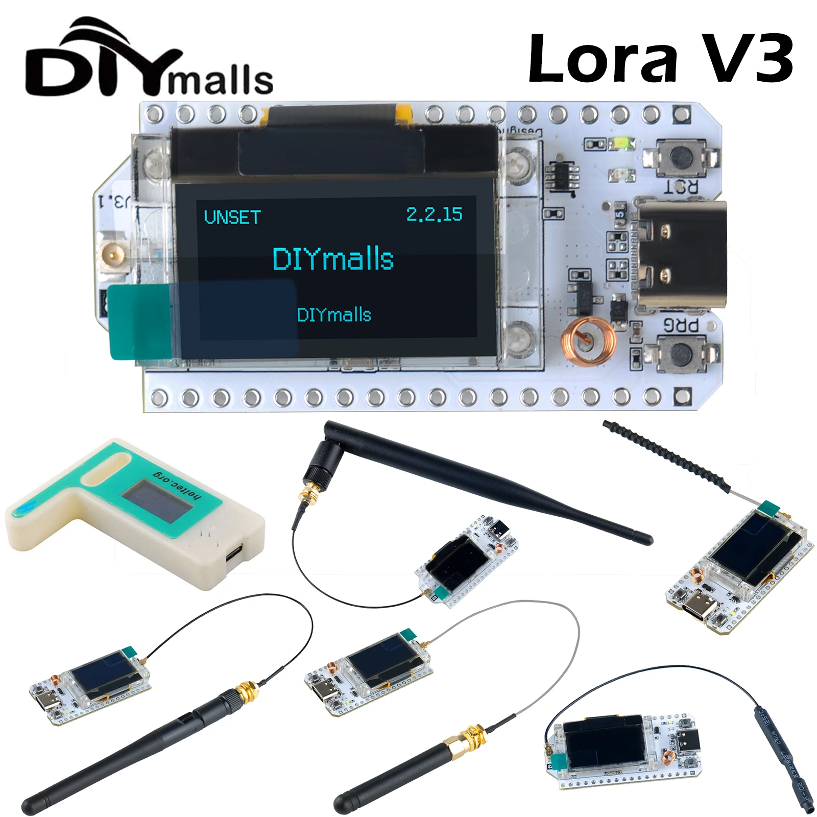 ESP32 lora 32 v3 868 MHz 915 MHz dla urządzeń meshtastic HTIT-WB32LA_V3 LoRa32 SX1262 0.96 płyta rozwojowa wyświetlacza OLED 2/5dbi