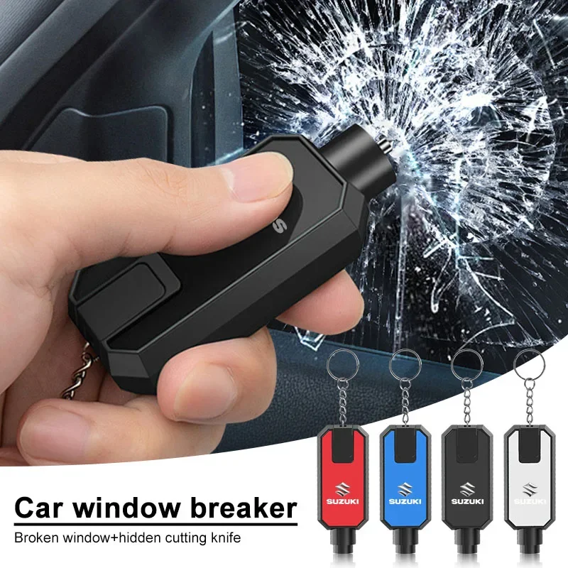 

New Car Window Breaker Hammer, Seatbelt Cutter with Keychain Car Escape Tool For Suzuki Samurai Ltz 400 Vitara Swift Strom 650