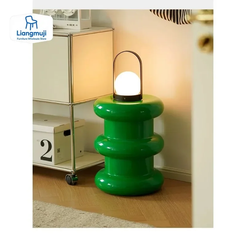 Ottoman Low Stool Side Table Footstool Footrest Memphis ABS Plastic Round Edge Pilastro Dressing Work Living Room Indoor Stool