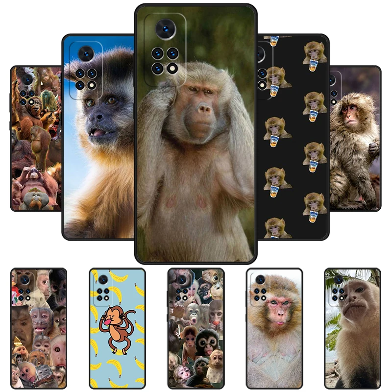 Monkey Sipping Meme Phone Case For Redmi Note 11 EPro 11S 10T 9S Promax 8 Pro Xiaomi Mi 11 12X 12S Ultra Cover