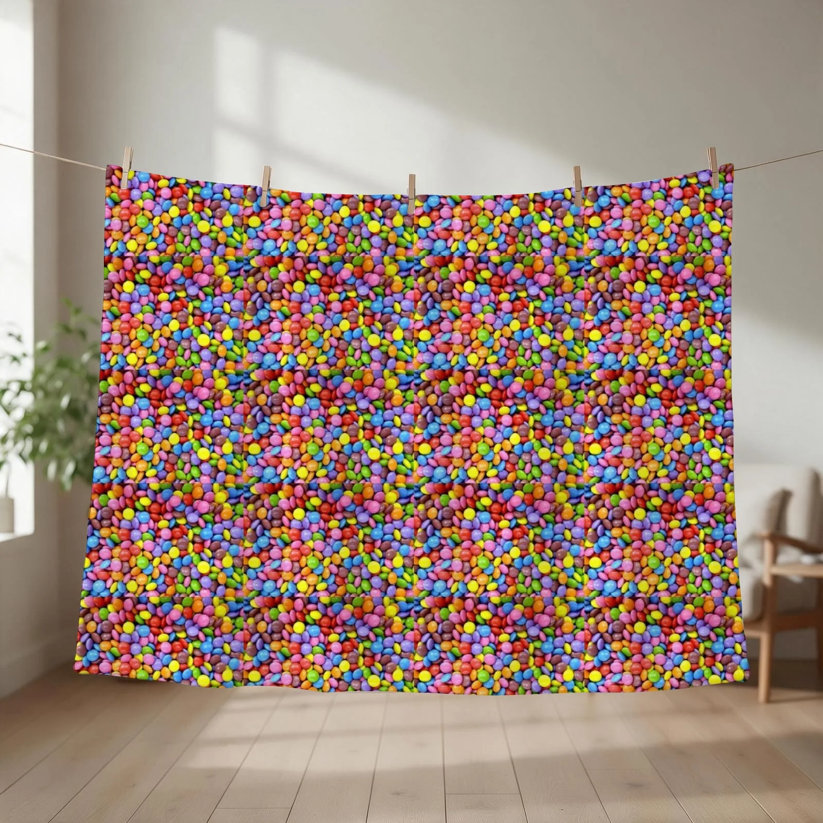 Smarties - Yummy Candies Throw Blanket Soft Plush Plaid sofa bed Flannel anime Blankets