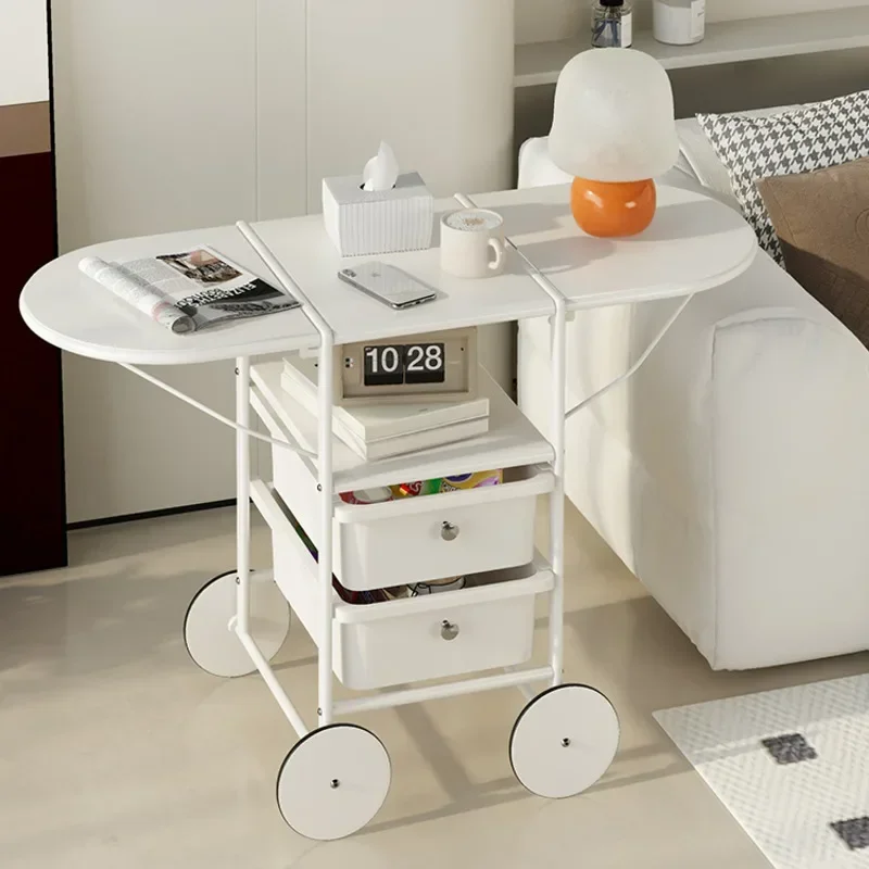 

Modern Minimalist Sofa Side Table Movable Large Capacity Simple Snack Cart Creative Home Living Room Small Unit Coffee Table