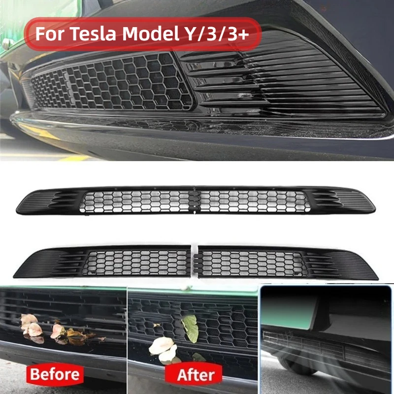 Air Intake Insect Proof Net for Tesla Model Y/3/3+ Split Front Bumper Inlet Protective Mesh Cover Car Modification Accessories