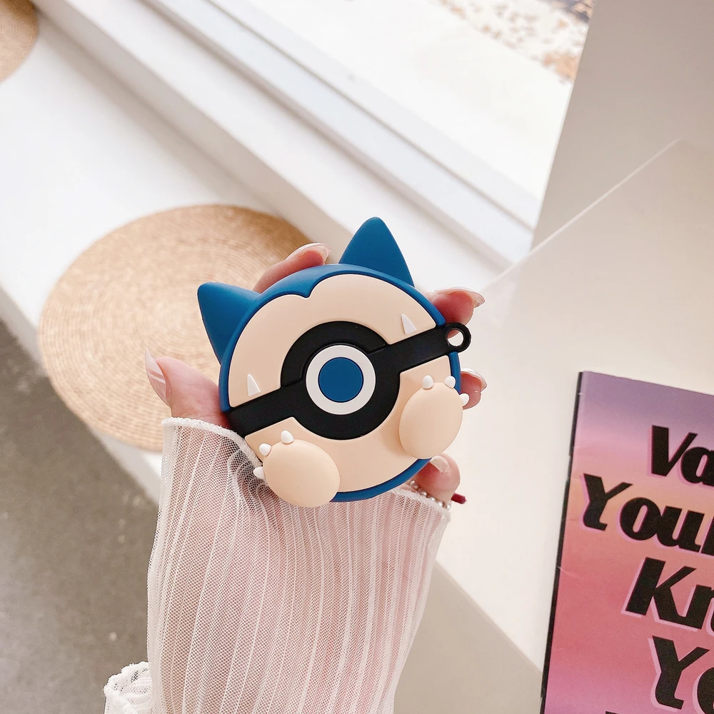 3D Pocket Monsters Pokemon Snorlax Poké Ball Earphone Case For Airpods 4 2 3 Pro 3 2 Wireless Bluetooth Headset Protective Cover