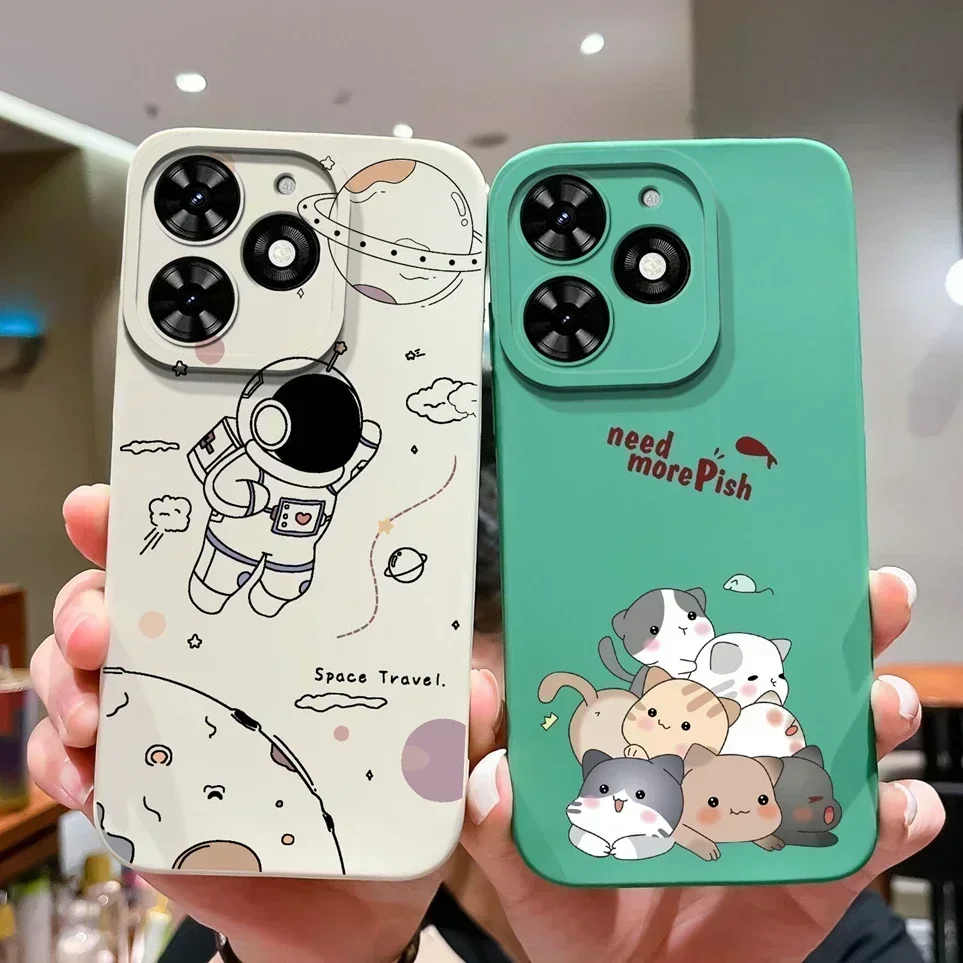 Coque For Tecno Spark Go 2024 Cartoon Space Astronaut Soft Silicone Back Cover Protective Funda For TecnoSpark Go2024 Phone Case