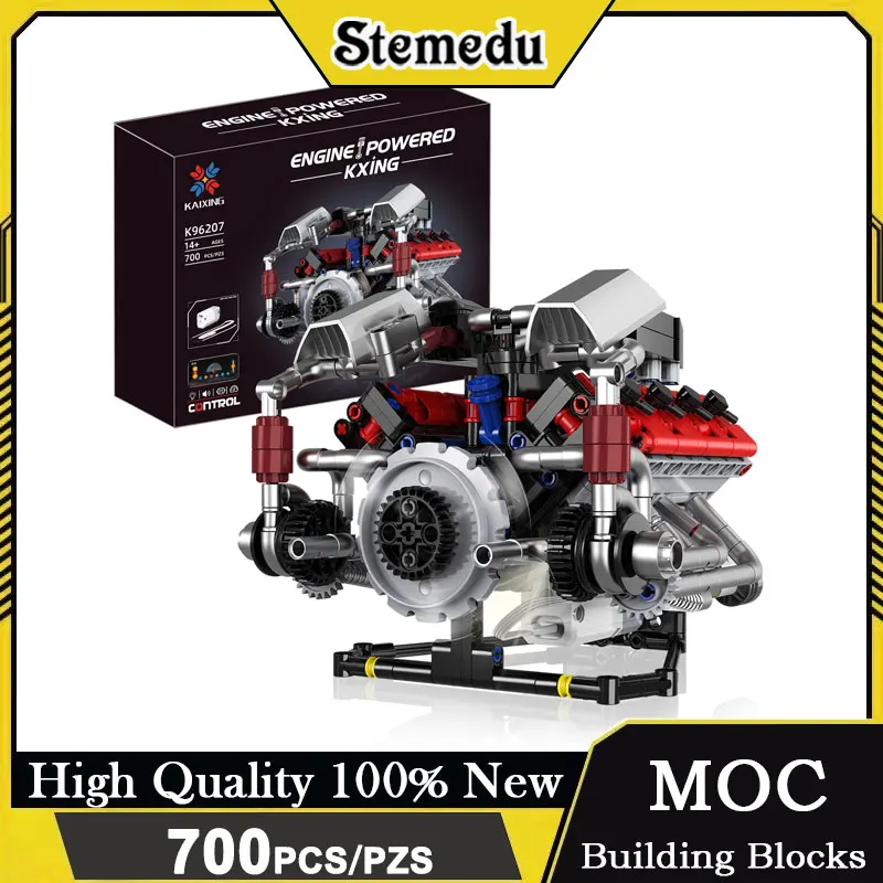 

700PCS K96207 F40LM V8 Power Unit Scale Replica APP Programmable Control LED Lighting Feature Construction Assembly Model Hobby