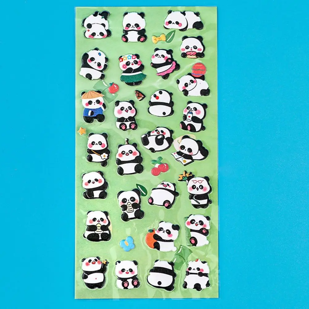 Handmade Sticker 3D Bubble Panda PVC Sticker Waterproof Decorative Panda Bubble Sticker DIY Cartoon Foam Stickers Stationery