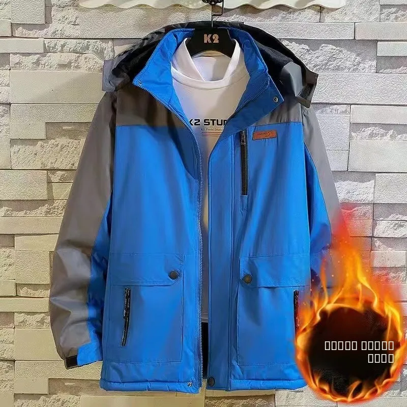 

Мужская зимняя ветрозащитная водонепроницаемая теплая повседневная свободная куртка-пальто из хлопка с подкладкой и капюшоном в городском стиле