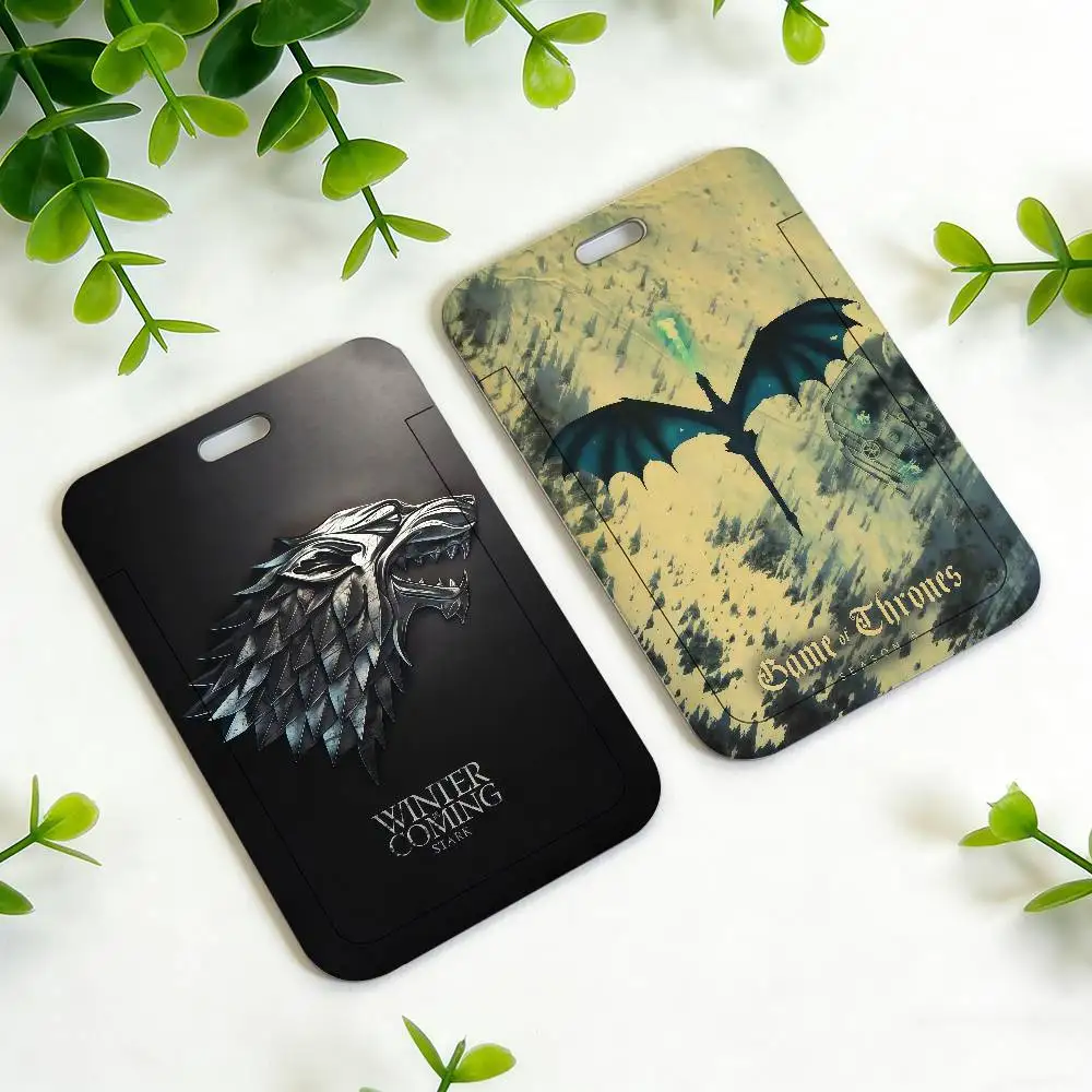 Film G-Game of T-Thrones ID Card Case Neck Strap Employee Case Badge Holder Student Lanyard Name Card Cover