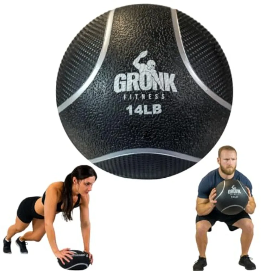 Premium Medicine Ball for Full Body Workouts Textured Rubber Surface Black Non-Slip Grip Durable Construction