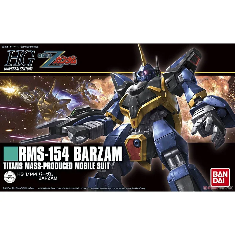 Bandai Original Gundam Model Kit Anime Figure HGUC 1/144 RMS-154 BARZAM Action Figures Collectible Ornaments Toys Gifts for Kids