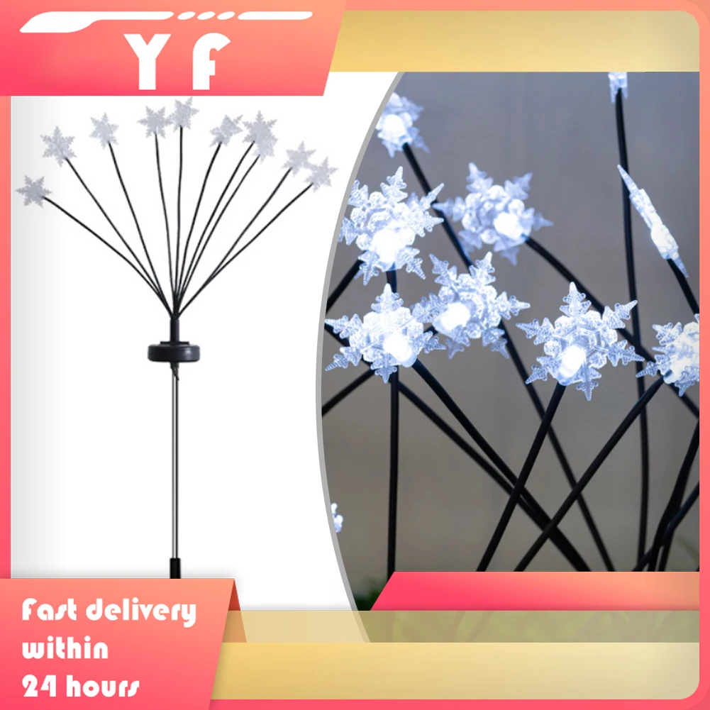 

4-piece Set Of 40 LED Snowflake Solar Lights For Decorating The Courtyard Decorative Lights Party Wedding Garden Decor
