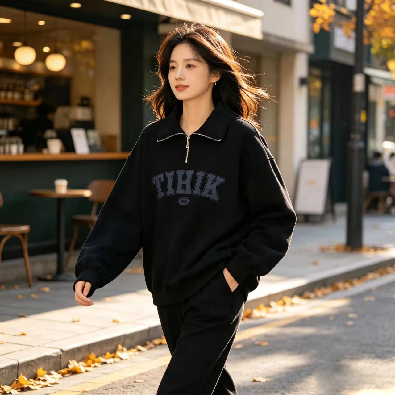 Milk‑style Polo‑collar Sweatsh - Women'S Fashion Zip Hoodie review and price