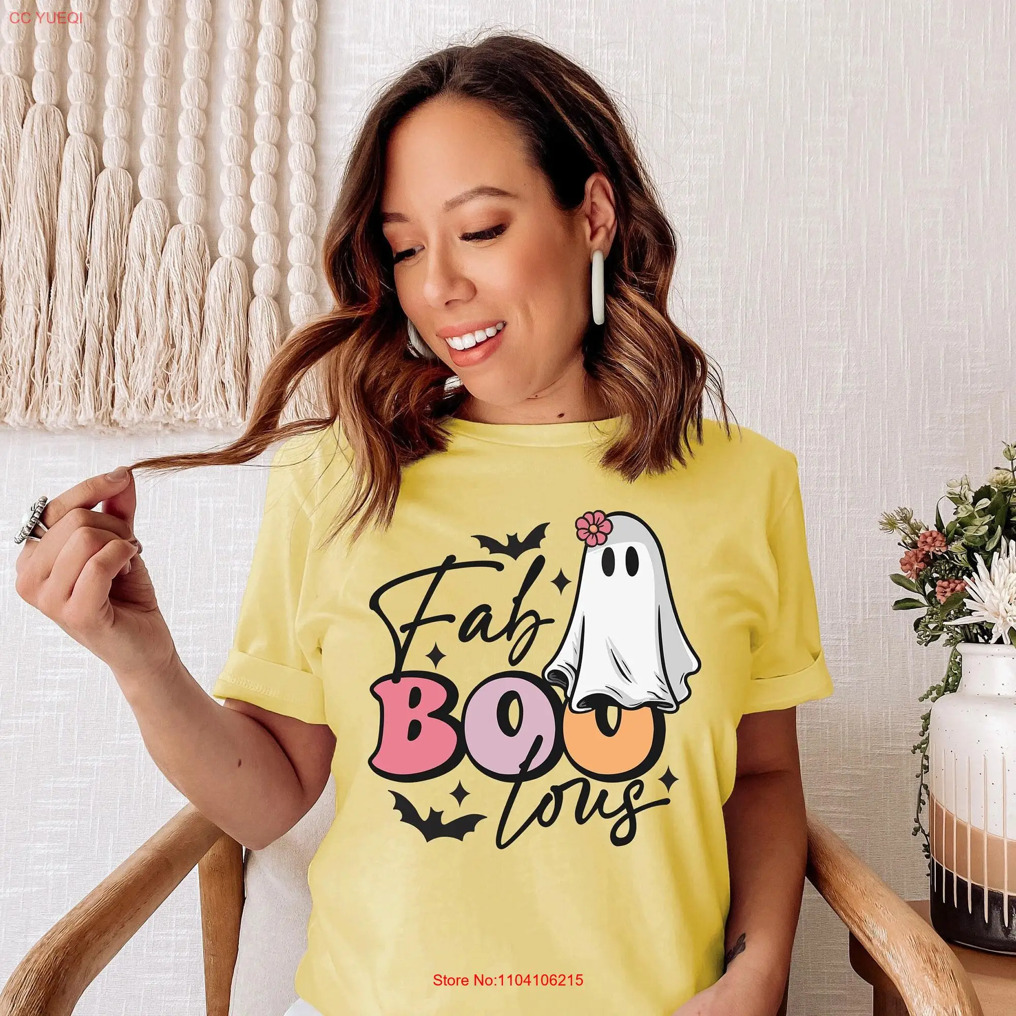 Fab Boo Lous T Shirt Halloween Costumes GhosT Fabulous Outfits Stay Spooky long or short sleeves