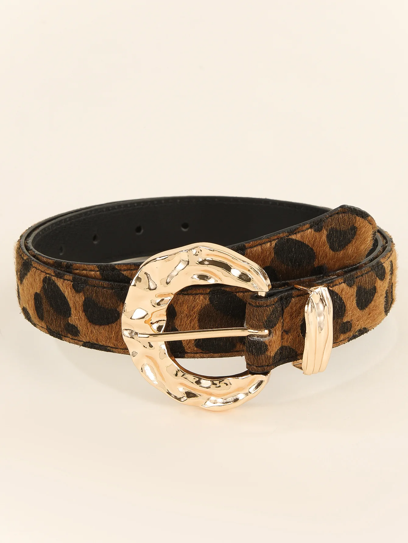 Cinturón versátil de moda americana con estampado de leopardo y serpiente, cinturón decorativo con hebilla japonesa de aleación redonda para mujer