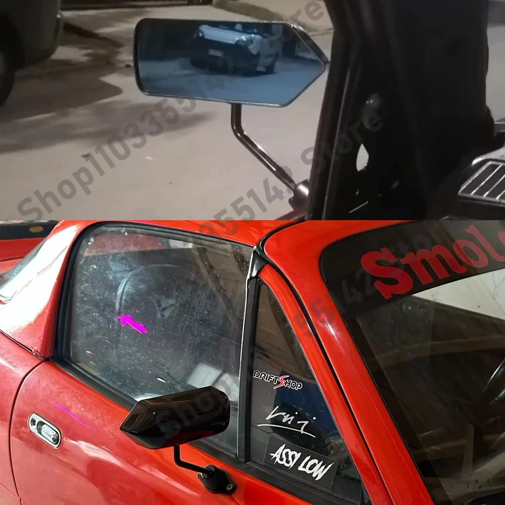 2PCS F1 Style Car Side Wide Angle Wing Rearview Mirrors For Rav4 Mazda3 RX7 Sxe10 Fit G35 City Universal Fitment Side Mirror