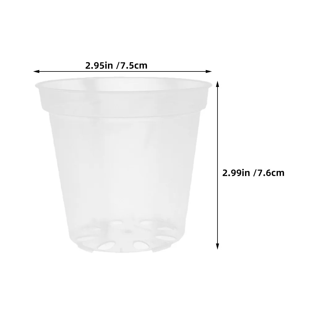 40Pcs 3 Inch Mini Transparent Orchid Pots Plastic Flower Pots with Drainage Holes for Phalaenopsis Root Monitoring Indoor