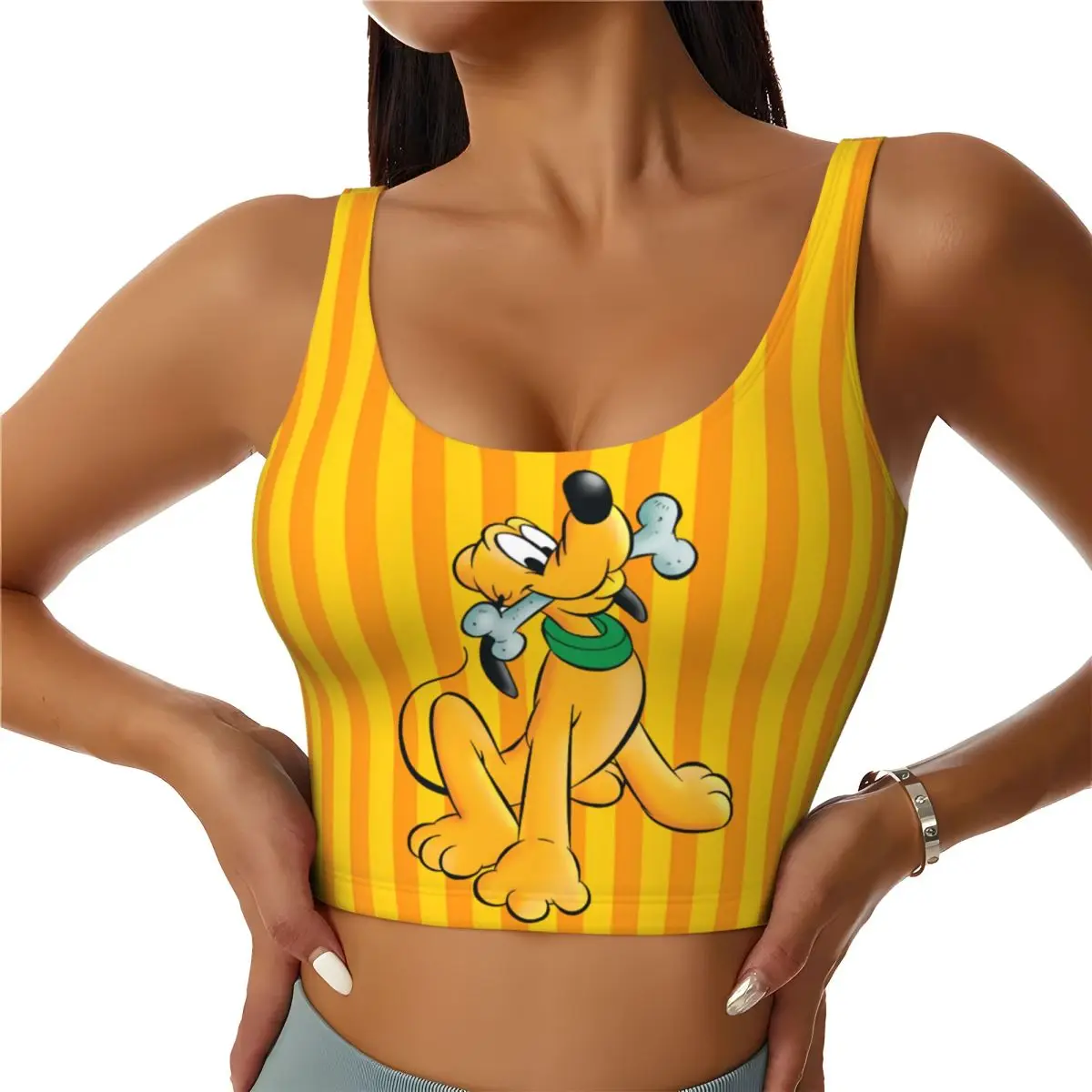 

Custom Women's Pluto Dog Anime Cartoon Sports Bra Movie High Impact Gym Workout Yoga Crop Tank Tops