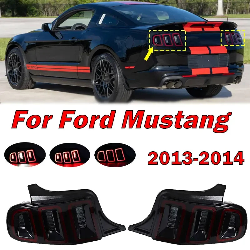 

Внешние аксессуары для Ford Mustang 2013 2014, задний светодиодный задний фонарь, стоп-сигнал, лампа заднего хода, автоматический задний фонарь в сборе, новый