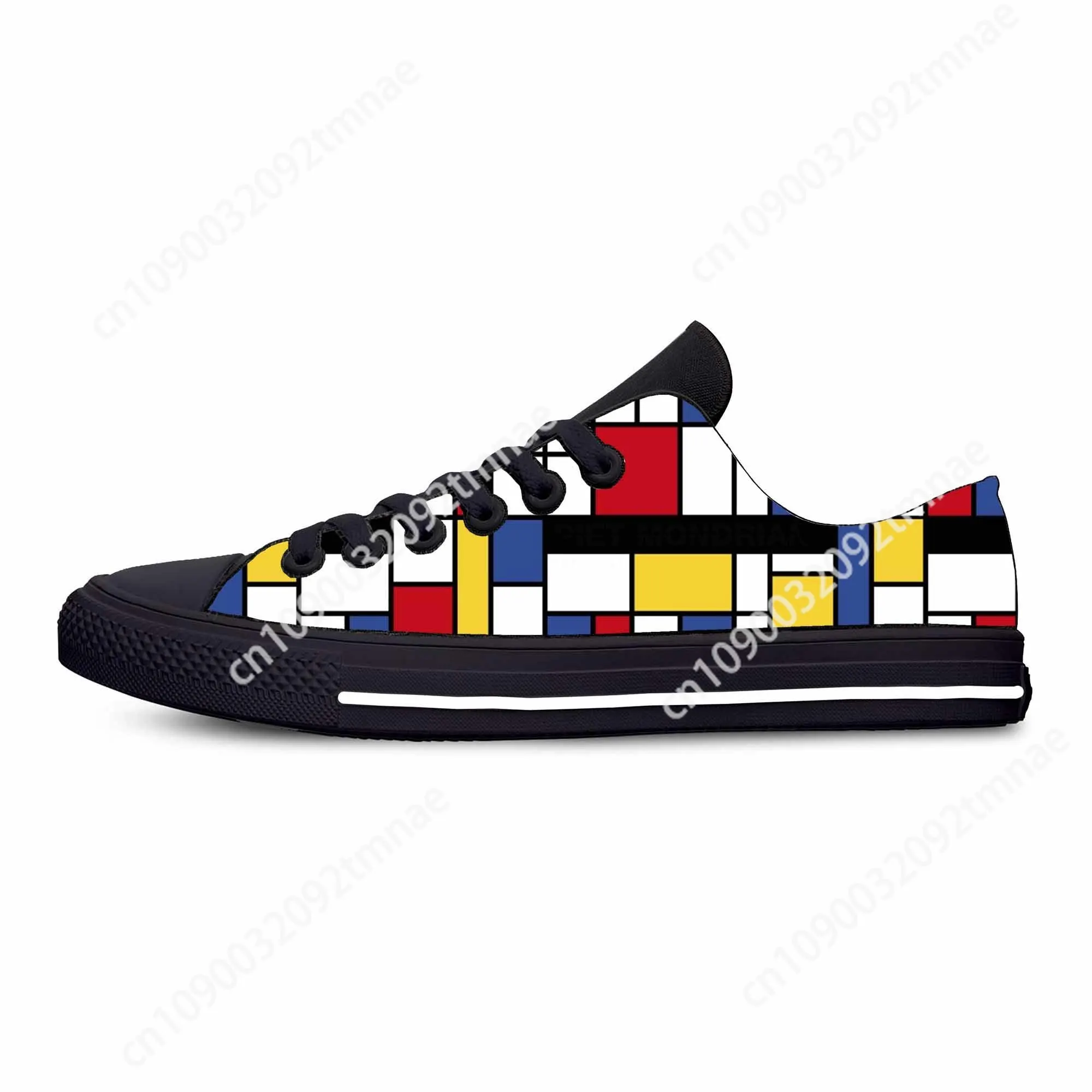 

Piet Mondrian Abstract Geometric Pattern Painting Casual Cloth Shoes Low Top Comfortable Breathable Custom Men Women Sneakers