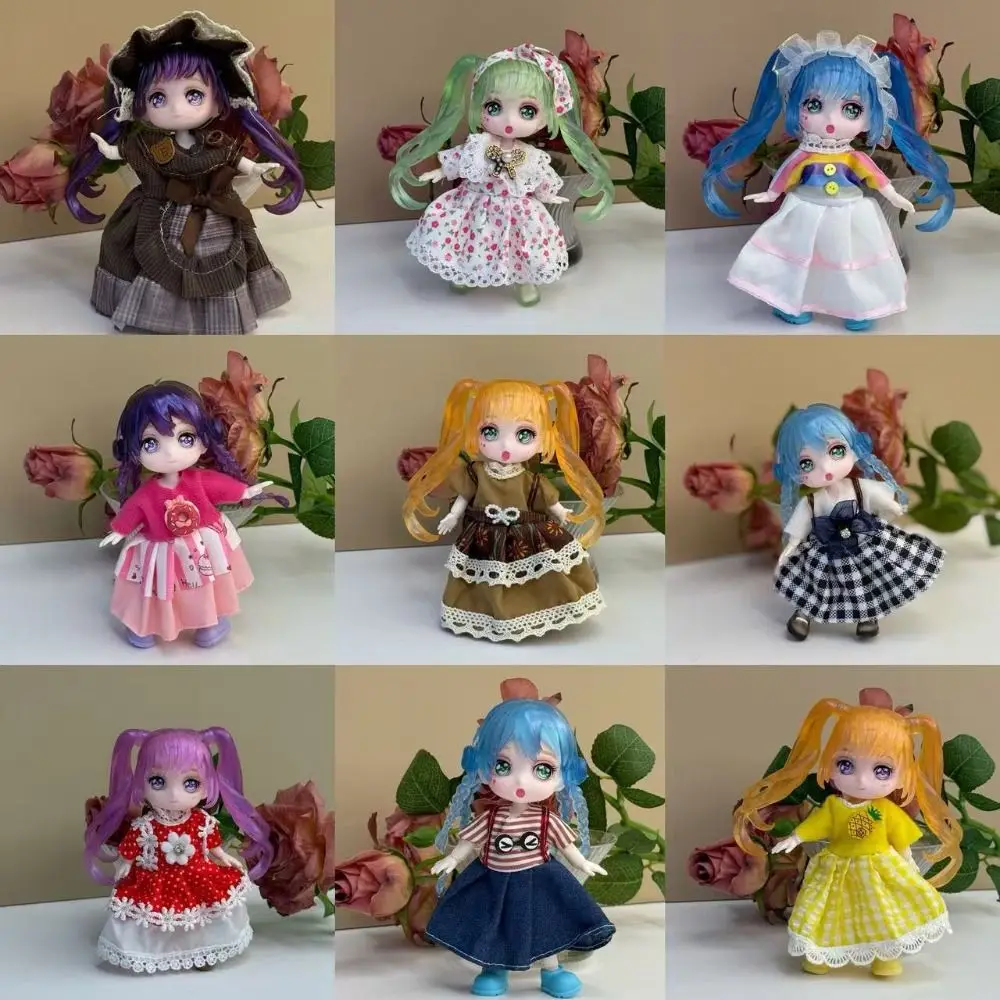 Corps de poupée multi-articulations sphériques, 9.5cm de hauteur, 13cm de hauteur, figurine BJD, poupée nue, dessin animé Manga, visage, ensemble jupe corporelle mobile