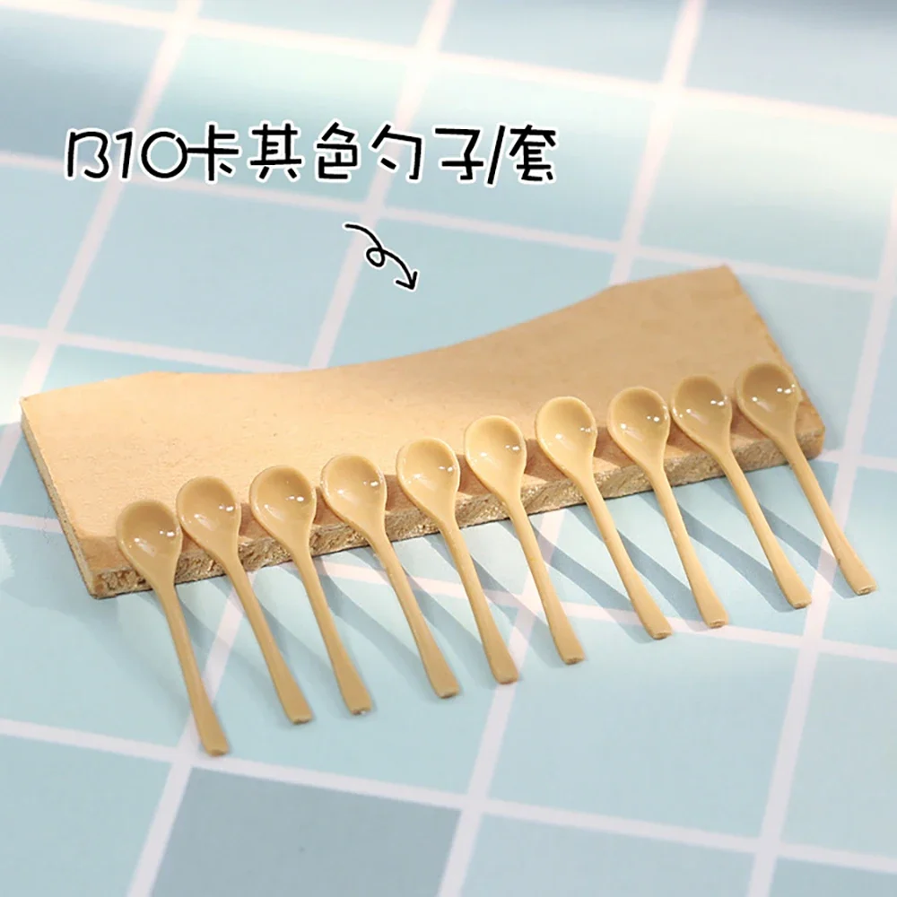 10 pezzi 1/12 accessori per casa delle bambole miniature mini cucchiaio da zuppa modello giocattolo per la decorazione della casa delle bambole ob11