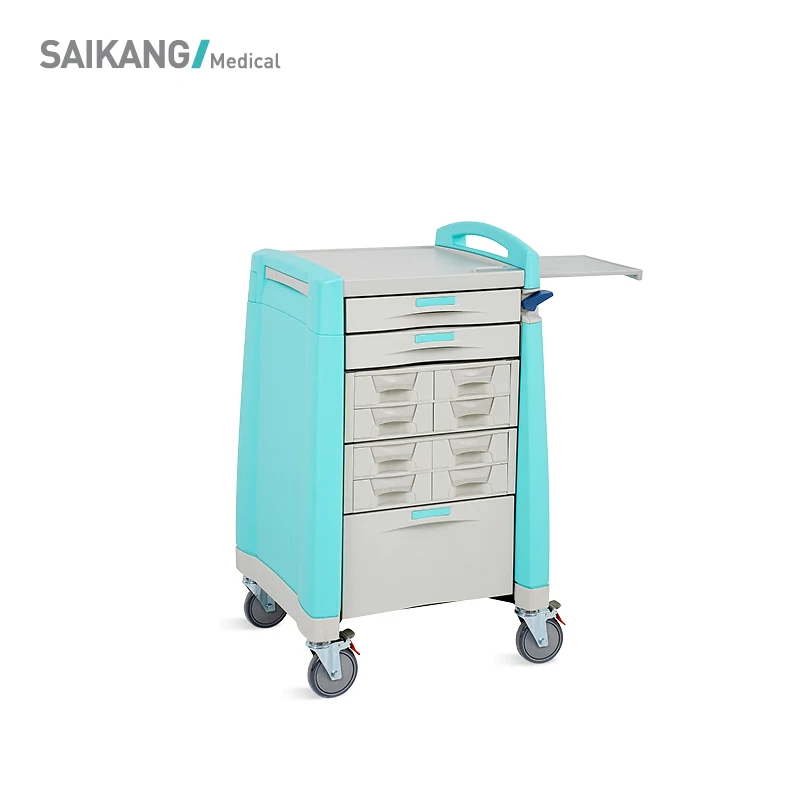 

SKR058-NT Professional ABS Plastic Hospital Drug Cart Medical Anaesthesia Emergency Trolley